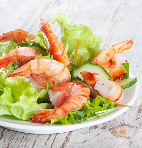 salat med rejer og agurk