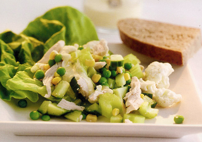 Nem og sund aftensmad: Kyllinge og grønsagsalat