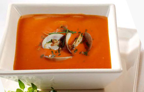 tomatsuppe med muslinger
